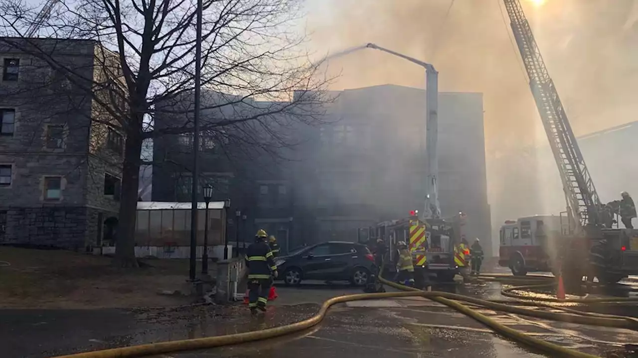 1 firefighter hurt in blaze at Catholic school in Pennsylvania; building heavily damaged