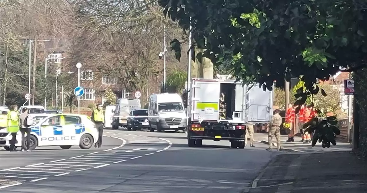 Main road shut with huge cordon in place after suspicious items found