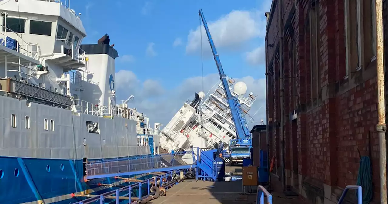 More than two dozen injured after ship tips over at Edinburgh dockyard