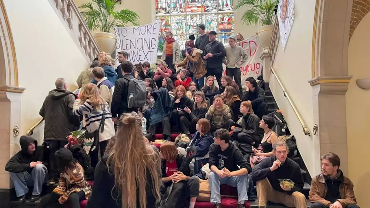 Demonstratie tegen sociale onveiligheid aan universiteit Groningen