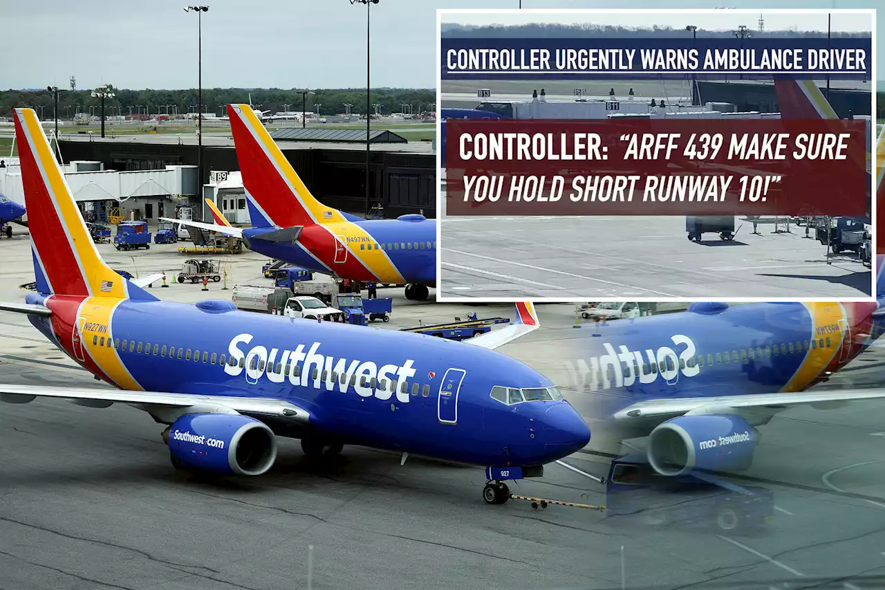 Southwest plane narrowly misses Baltimore airport ambulance at takeoff