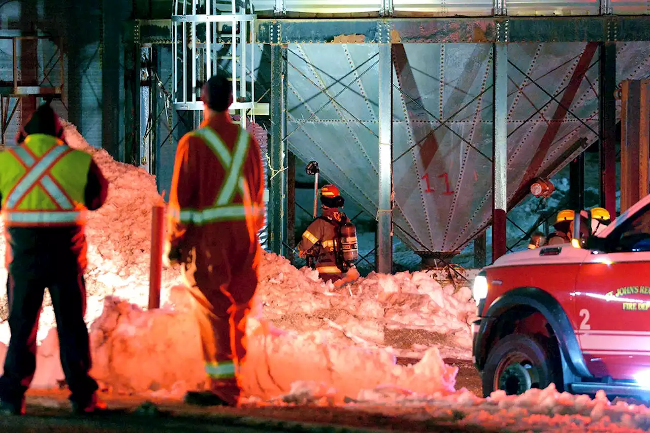 Firefighters battle stubborn silo fire at Mount Pearl feed plant Tuesday night | SaltWire