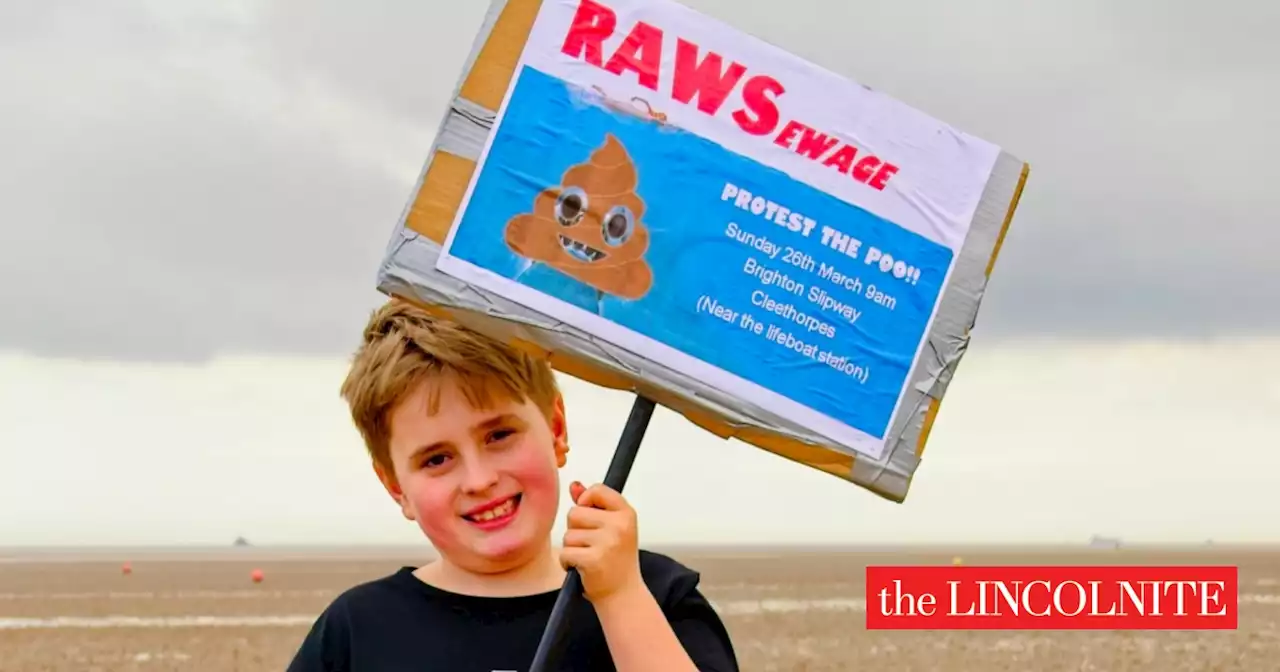 Protest against smelly sewage pollution on Cleethorpes beach