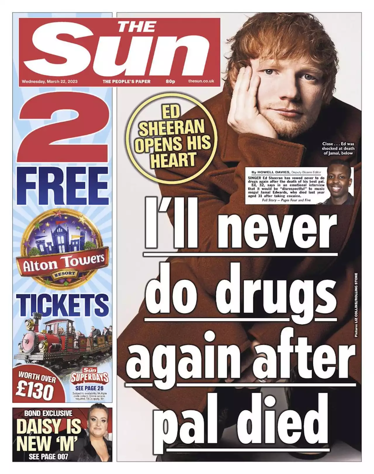 I'll never take drugs again after pal Jamal Edwards' death, says Ed Sheeran