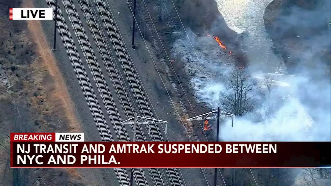 NJ brush fires disrupt rush hour rail service between New York Penn Station and Philadelphia