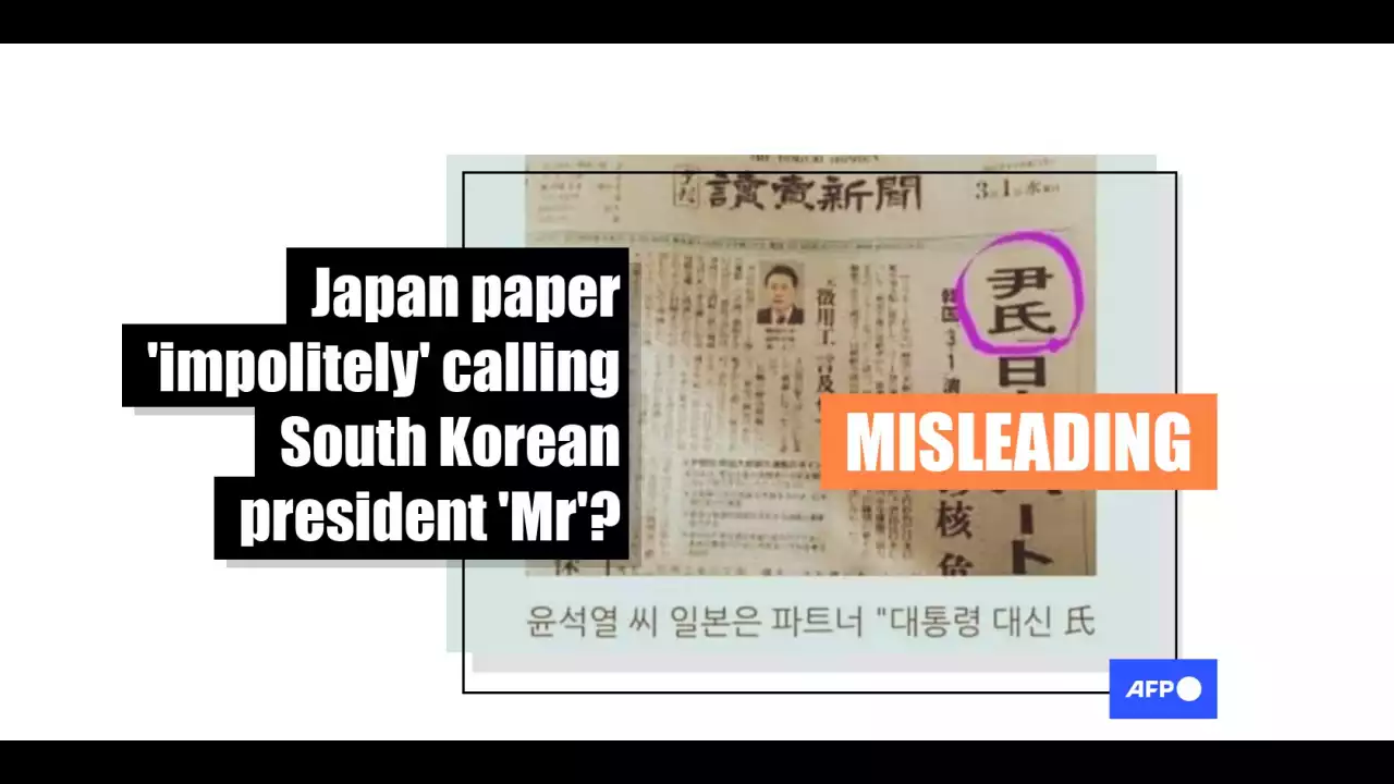 Posts mislead on Japanese paper's use of 'Mr' for South Korean leader