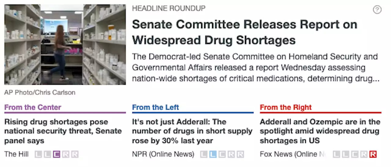 Senate Committee Releases Report on Widespread Drug Shortages