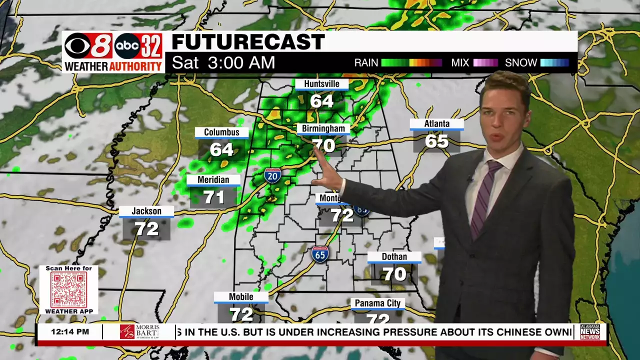 Sunshine Thursday, Friday; Severe Potential Friday Night - Alabama News