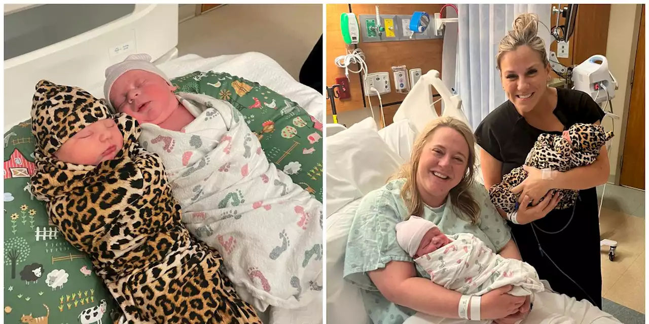 Sisters-in-law give birth on the same day at hospital where they both work