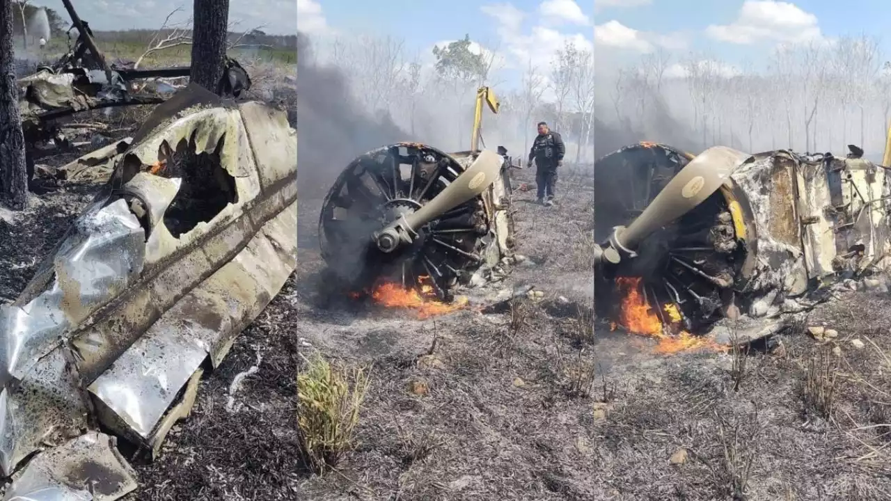 VIDEO: Avioneta se desploma y se incendia en Campeche; piloto se salva de milagro