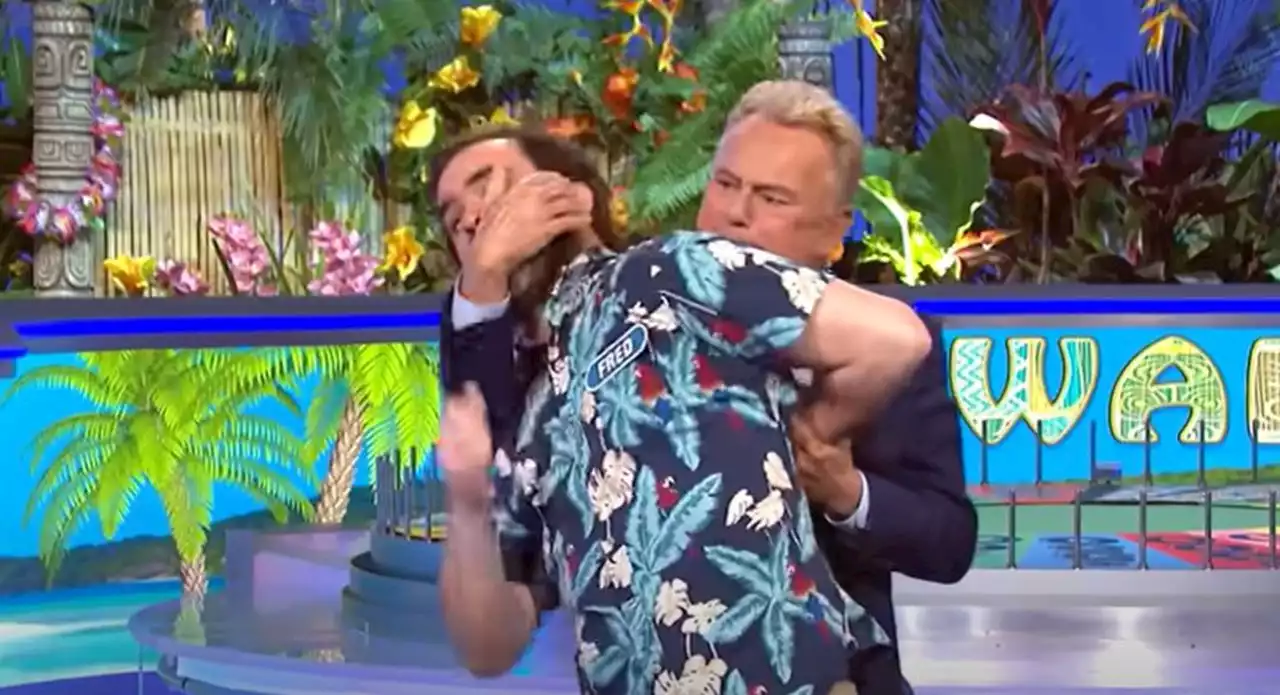 Pat Sajak puts ‘Wheel of Fortune’ contestant in a headlock after dominating win