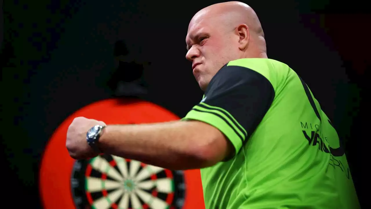 Van Gerwen nipt te sterk voor Wright in eerste ronde Premier League Newcastle