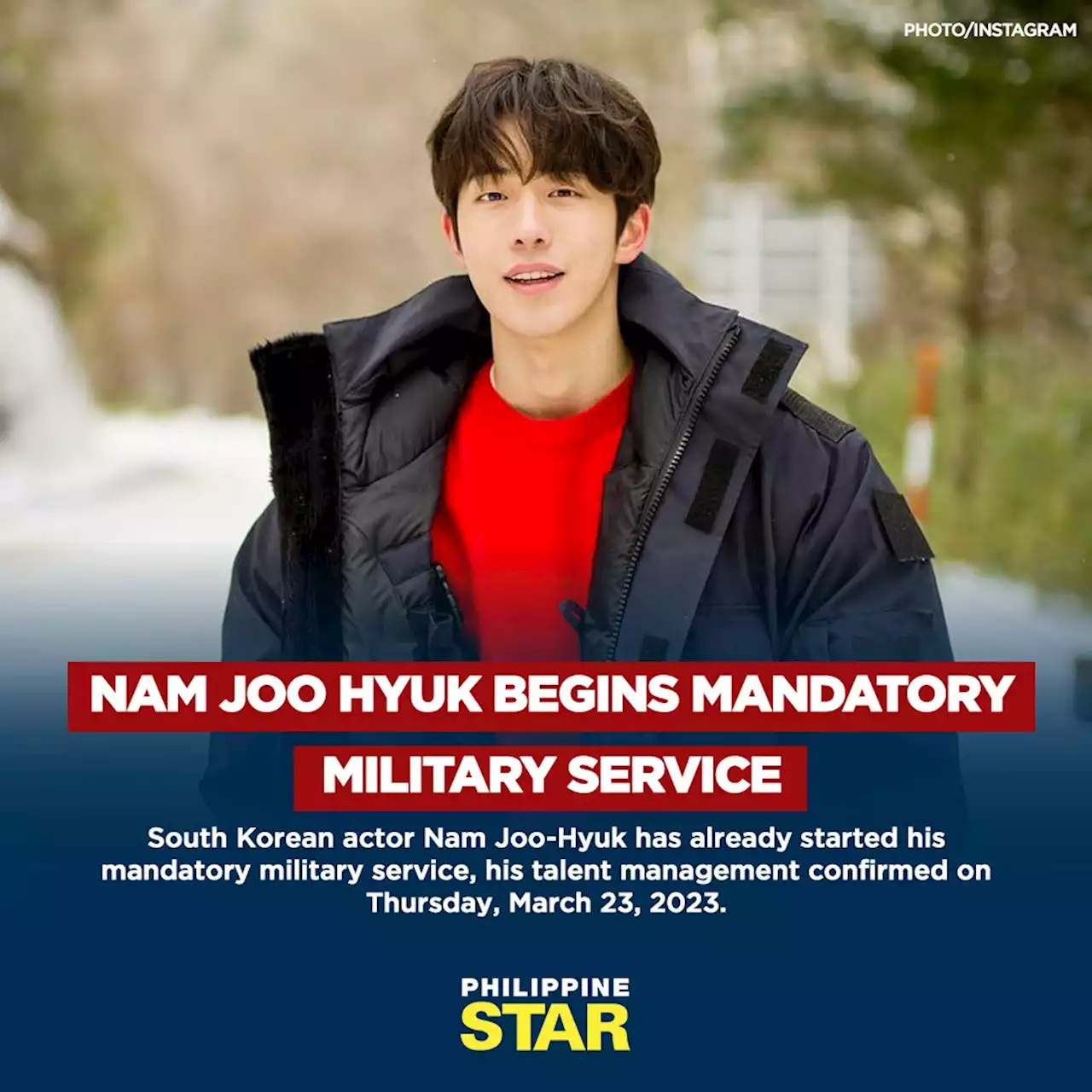 Nam Joo Hyuk begins mandatory military service