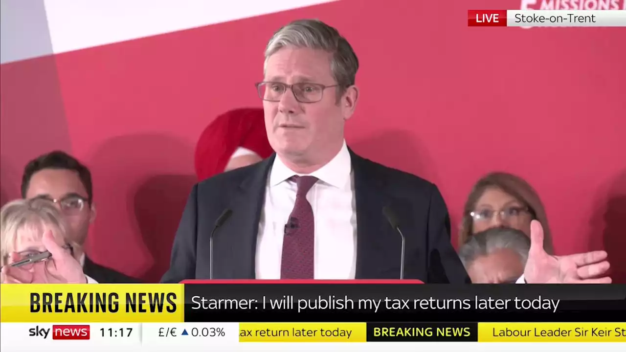 Politics latest: Sir Keir Starmer pledges to release tax returns in wake of PM's disclosure; Johnson's support among Tory MPs 'diminishing' longer Sunak PM