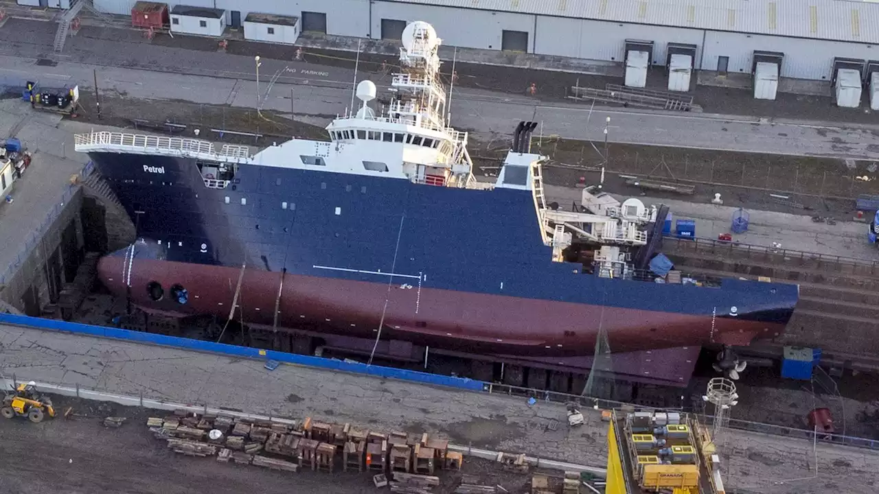 'So scary': Aerial pictures show hull of research ship that lurched to its side in Edinburgh