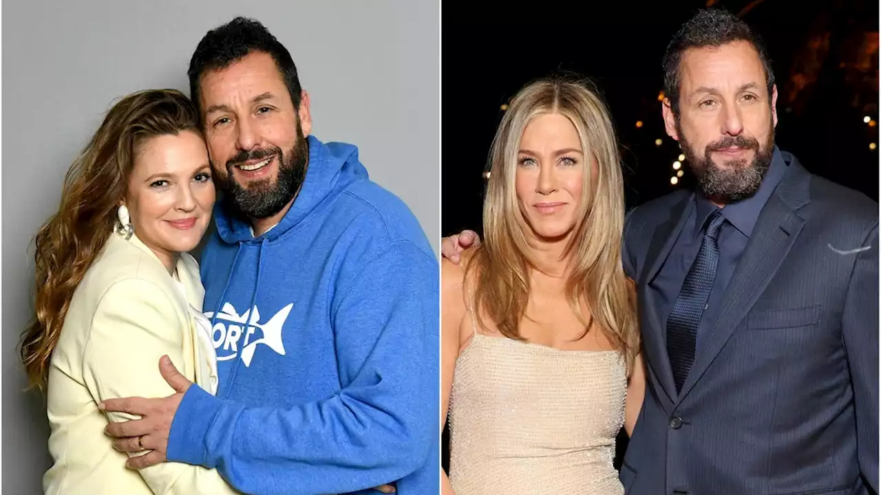 Adam Sandler and Jennifer Anniston pitch a film with Drew Barrymore