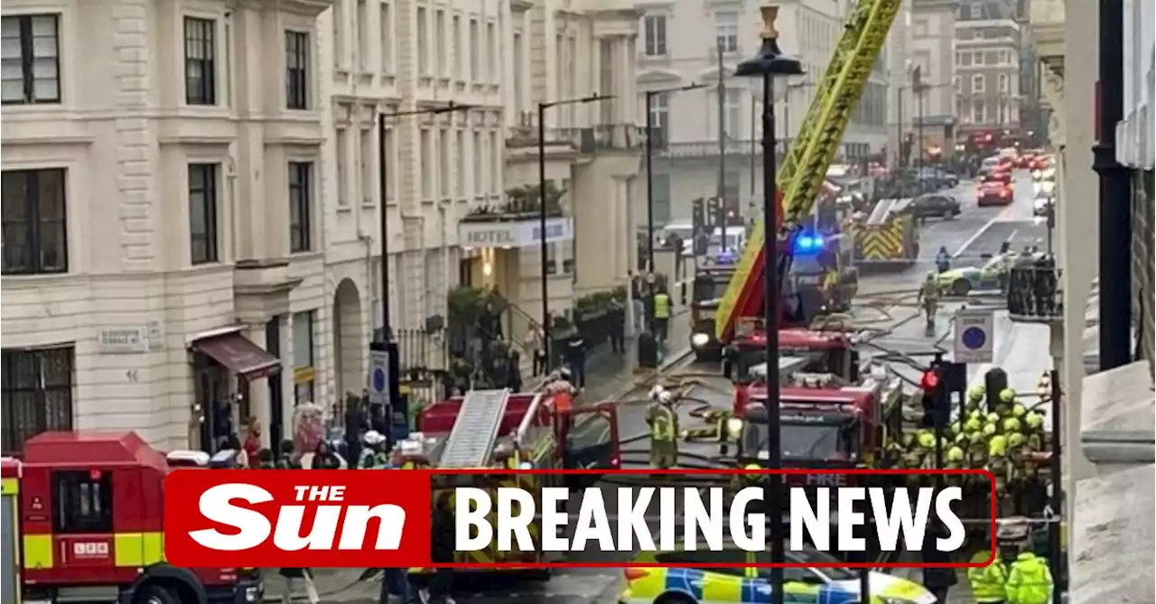 70 firefighters & 10 engines battle massive blaze at five-storey London hotel