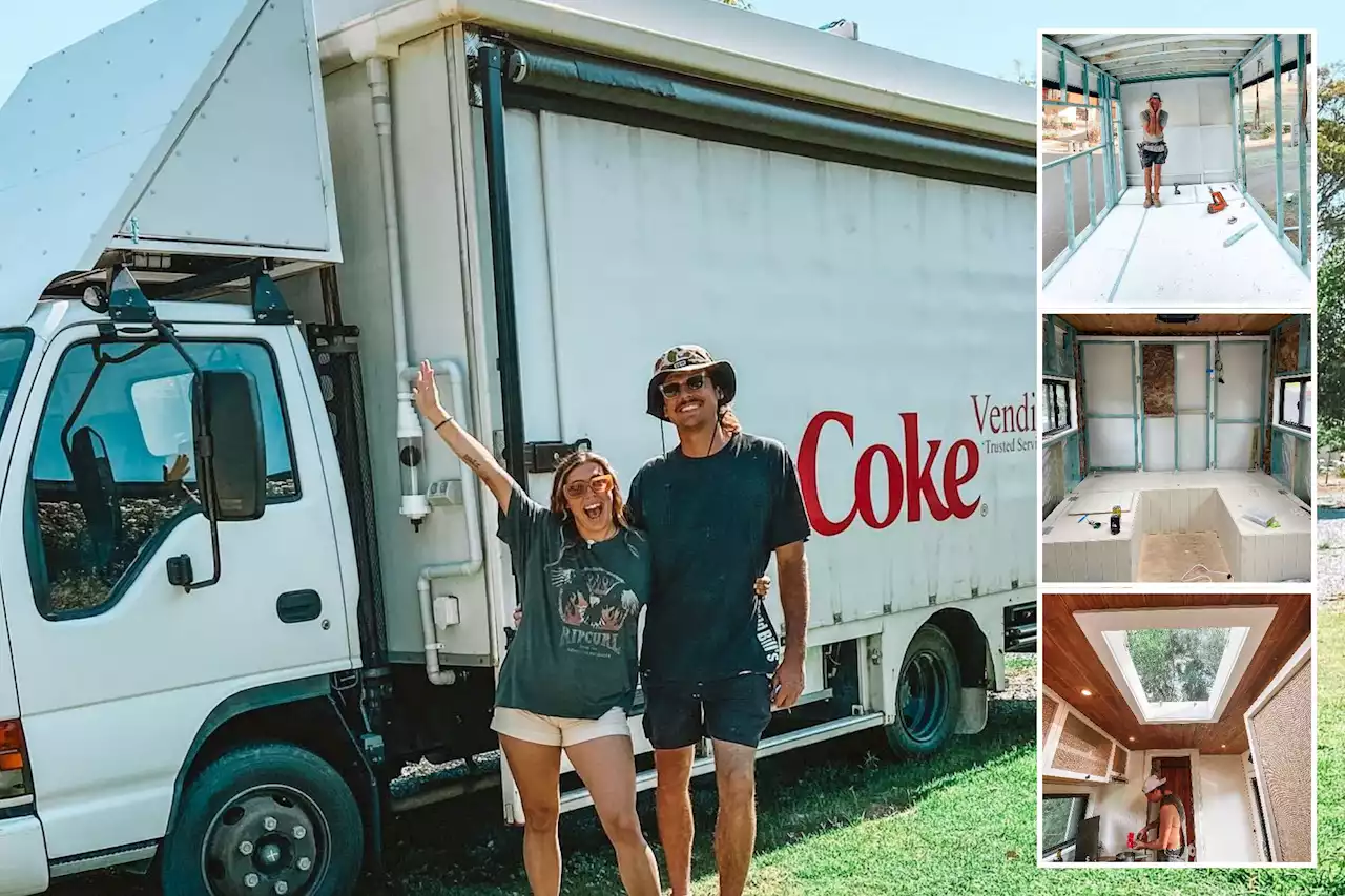 We're living the dream rent free after converting a Coca-Cola truck into a home