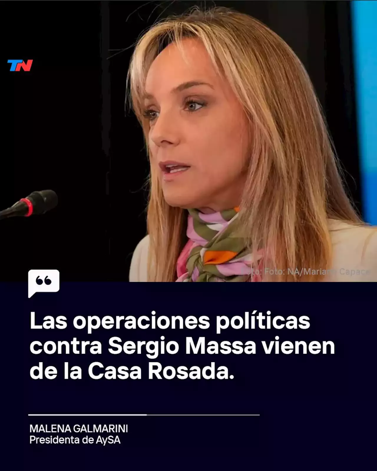 Malena Galmarini: “Las operaciones políticas contra Sergio Massa vienen de  la Casa Rosada”