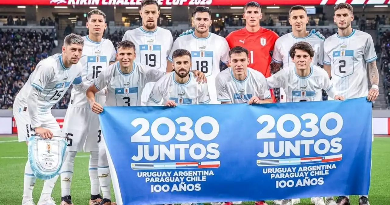 La selección de Uruguay hizo campaña por el Mundial 2030