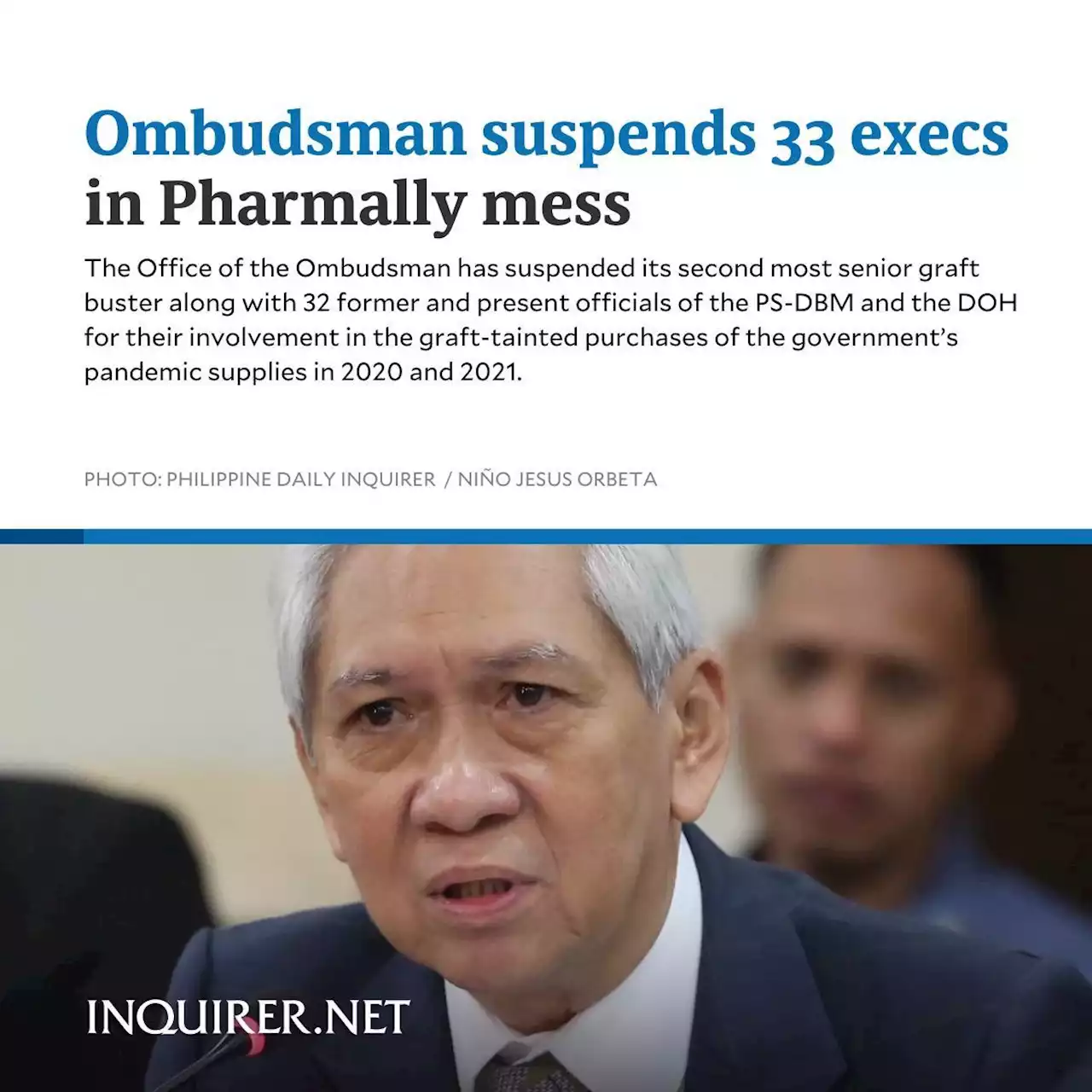 Ombudsman suspends 33 execs in Pharmally mess