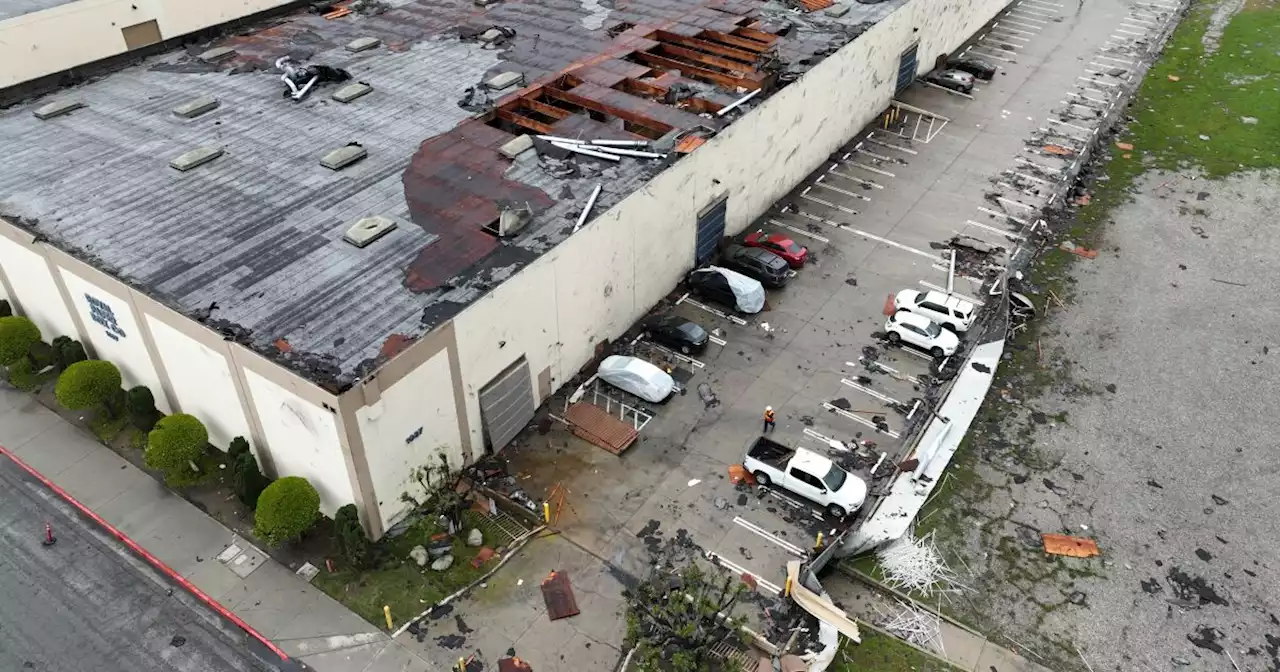 Montebello tornado videos: Twister tears off roof; wicked wind whips through warehouse