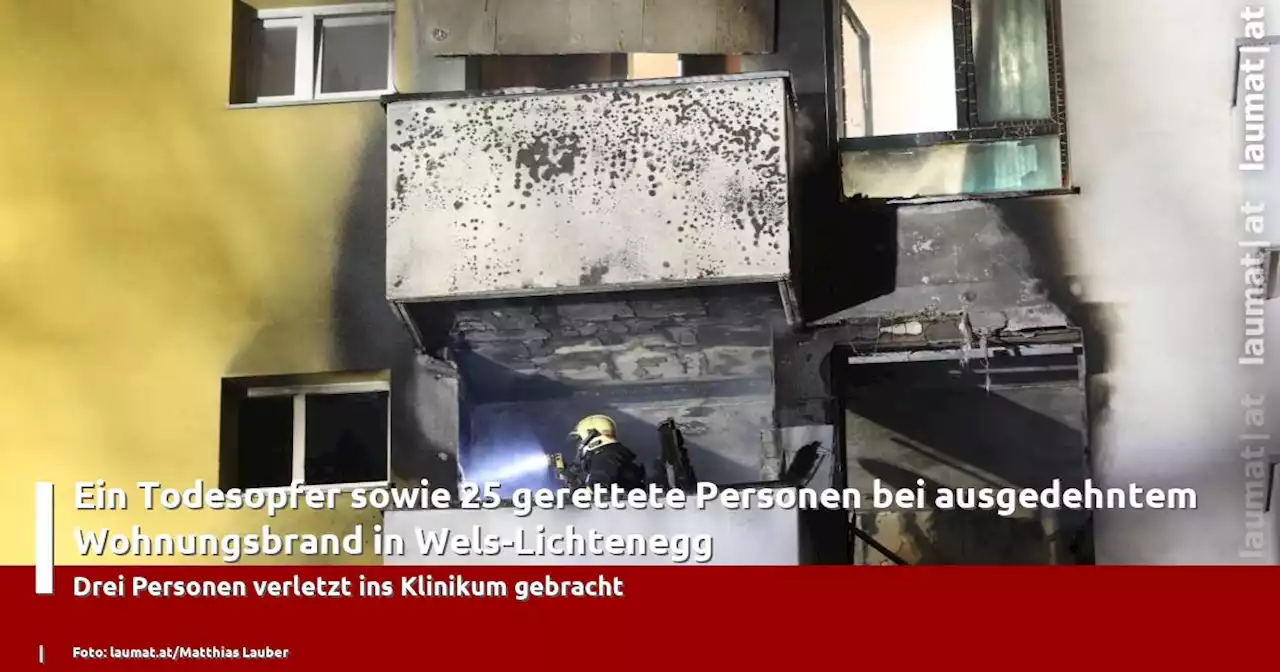 Ein Todesopfer sowie 25 gerettete Personen bei ausgedehntem Wohnungsbrand in Wels-Lichtenegg | laumat|at