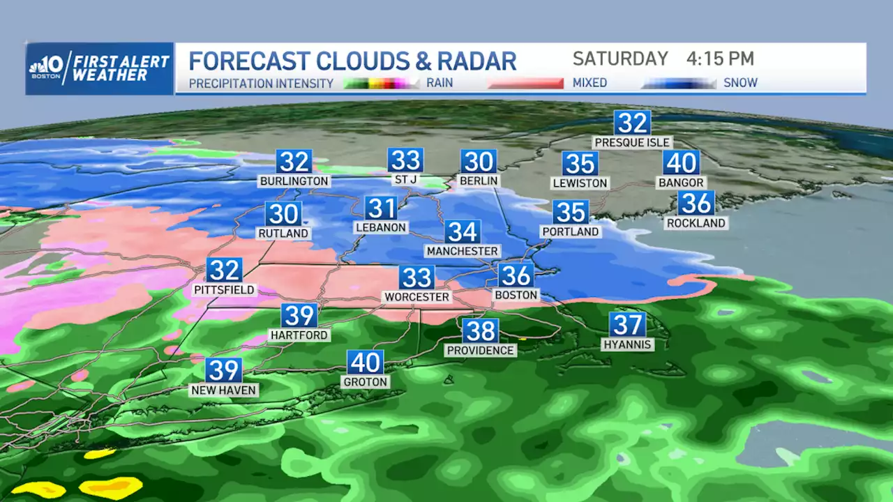 Wet and Chilly Saturday to Bring Rain, Snow and a Wintry Mix to New England