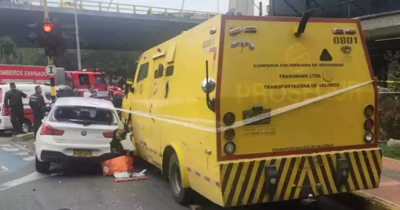 Trágico accidente en Envigado: murió motociclista arrollado por carro de valores