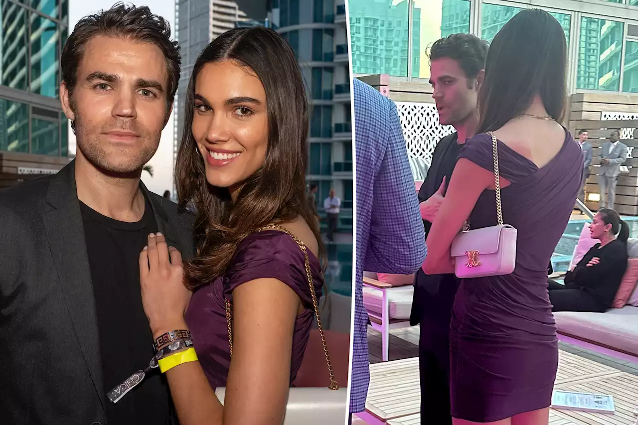 Paul Wesley cozies up to girlfriend Natalie Kuckenburg at Miami Open event