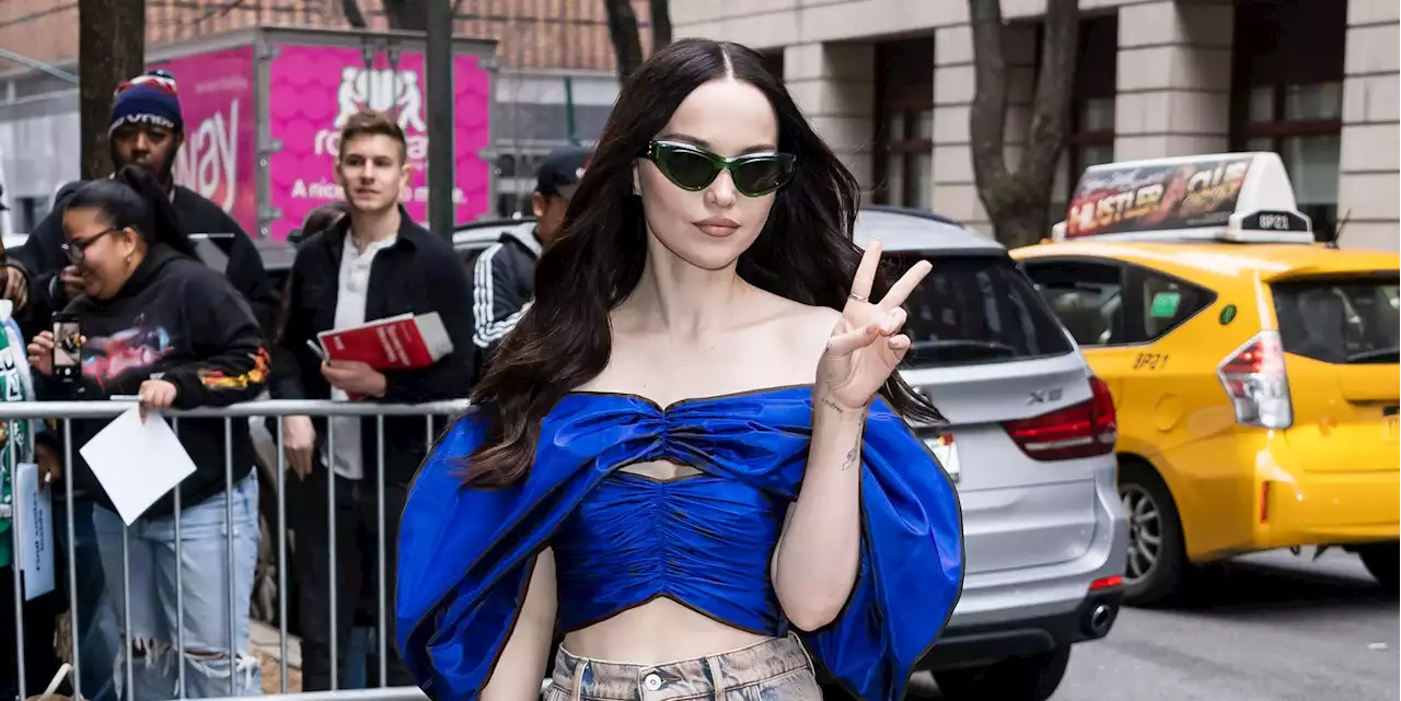 Dove Cameron Looked Cool AF in a '80s Prom-Ready Crop Top and Baggy Jeans