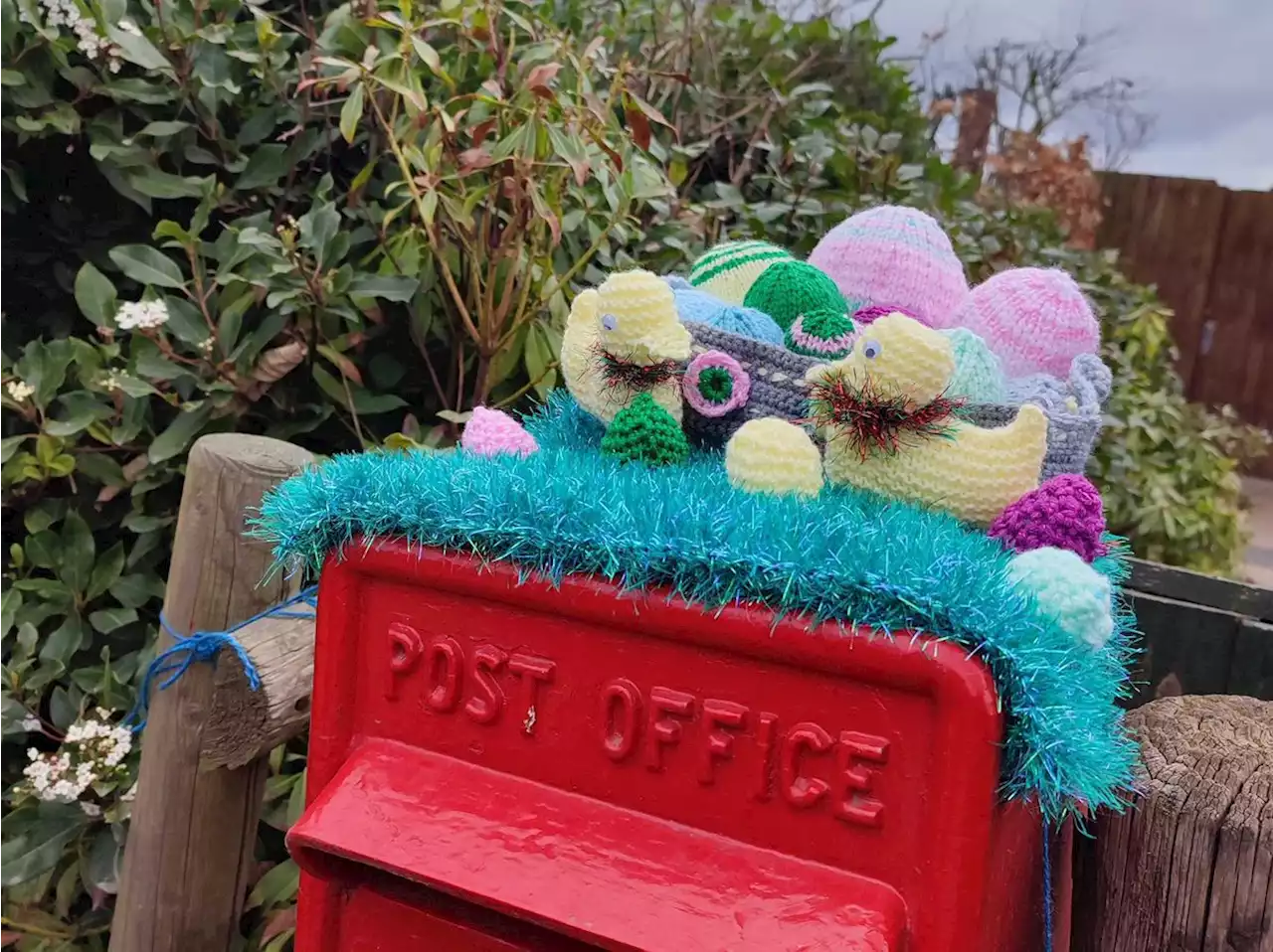 Hoppy Easter! Yarn bombers egg-cite communities with postbox toppers