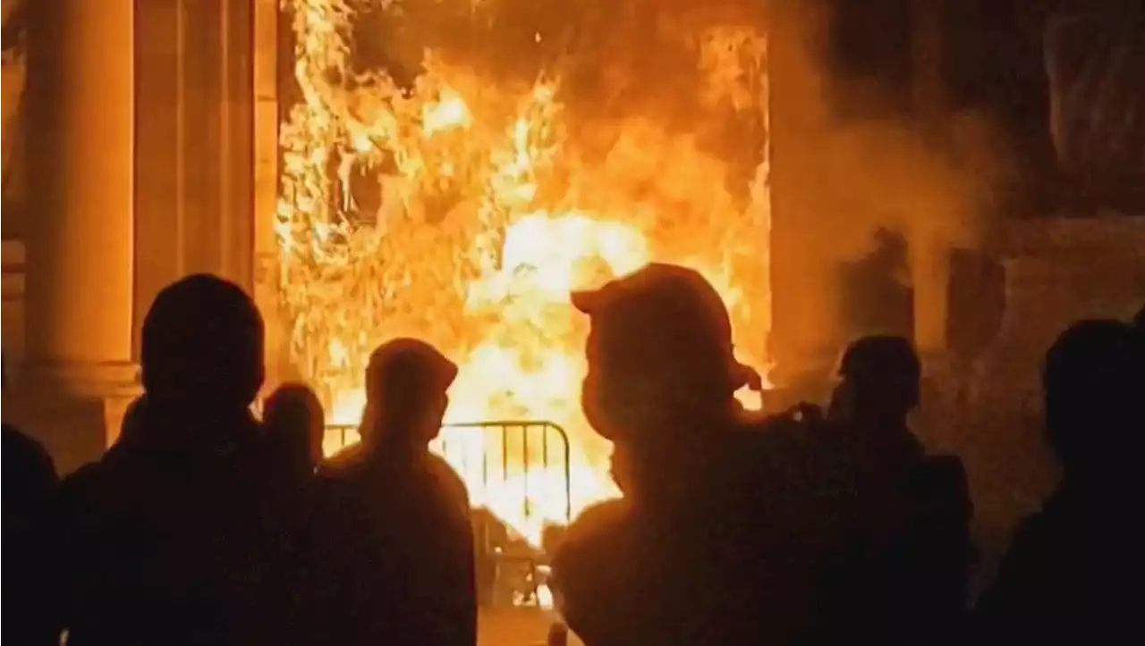 Bordeaux town hall set on fire as protests against pension reforms continue across France