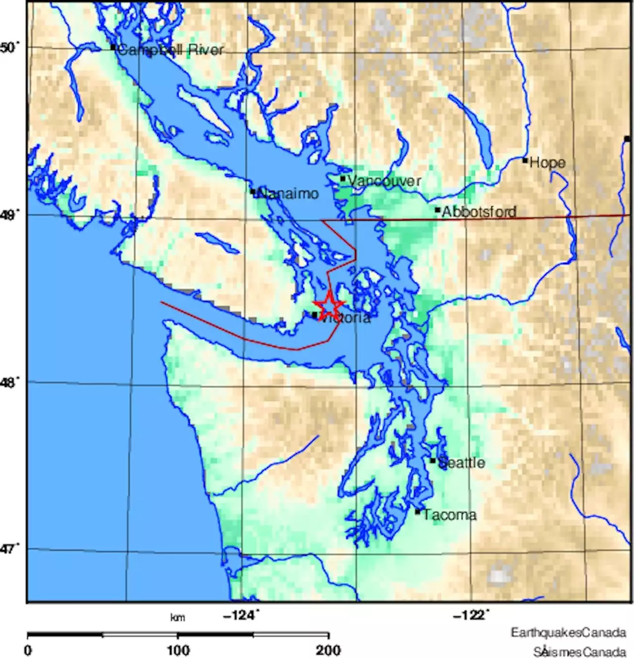 Small quake shakes Greater Victoria awake on Thursday morning