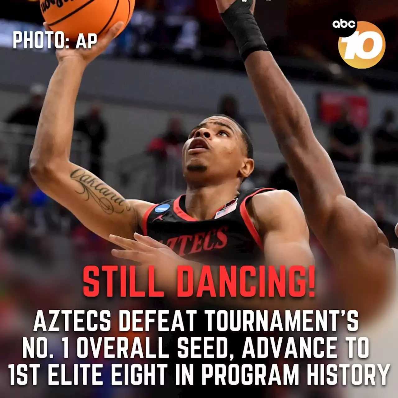 San Diego State defeats No. 1 overall seed Alabama to reach 1st Elite Eight