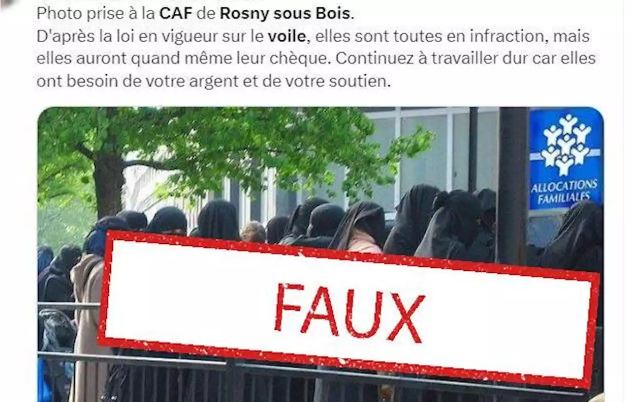 Cette photo de femmes voilées à Rosny-sous-Bois est un montage