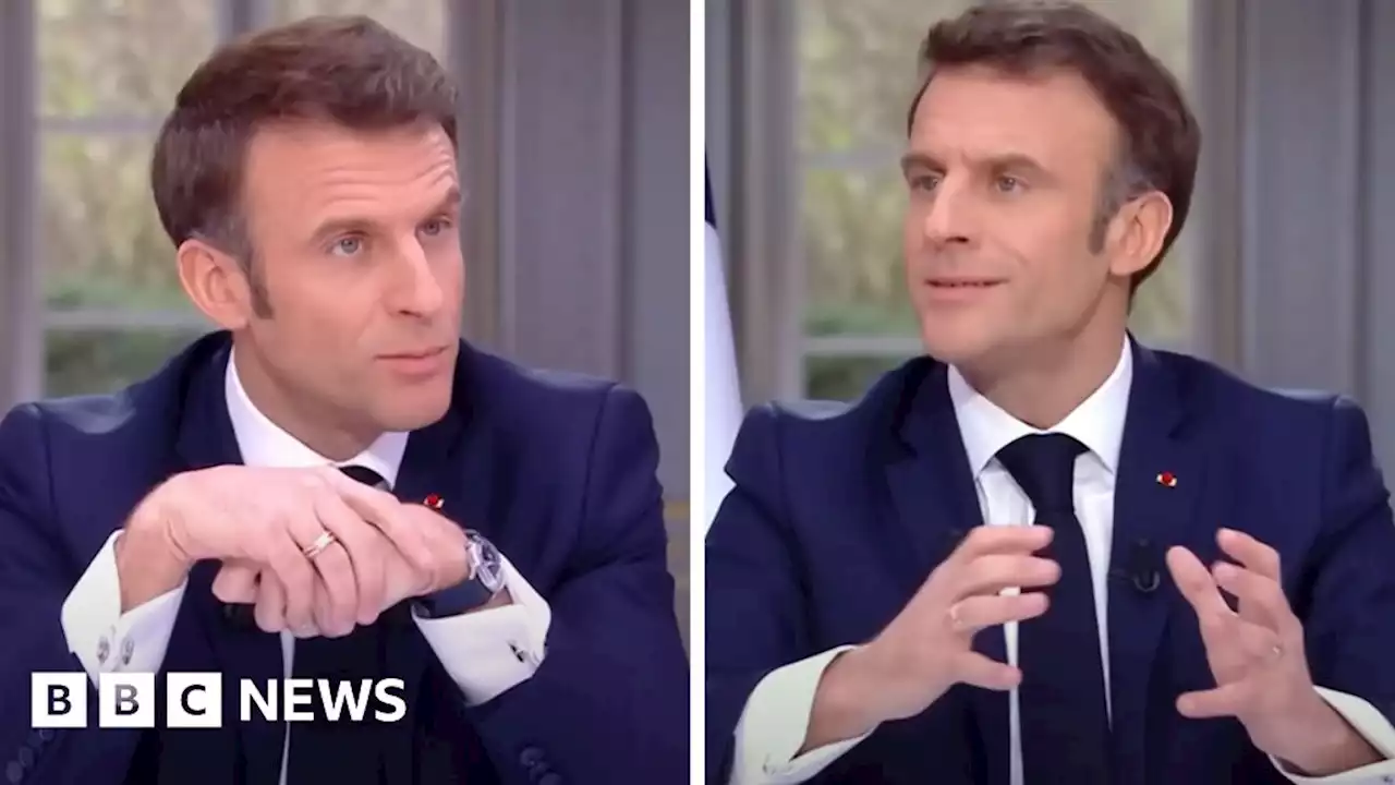 France protests: Macron takes off luxury watch during TV interview