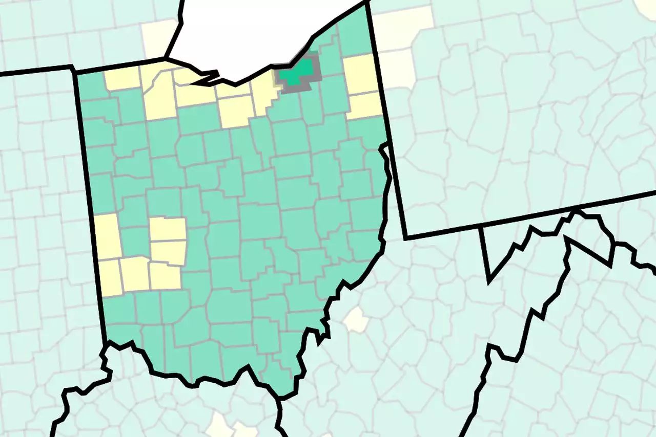 Ohio COVID-19 county map improves; Cuyahoga joins most of Ohio in green for low spread