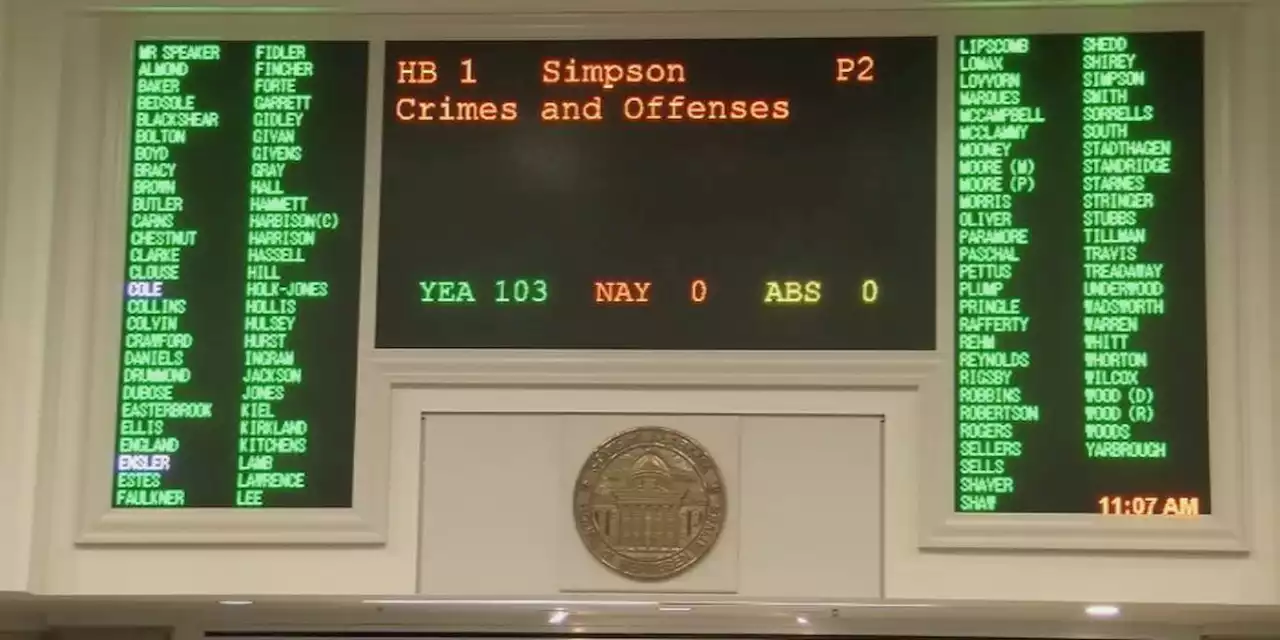 Alabama State Representatives unanimously pass bill to impose mandatory sentences for trafficking fentanyl