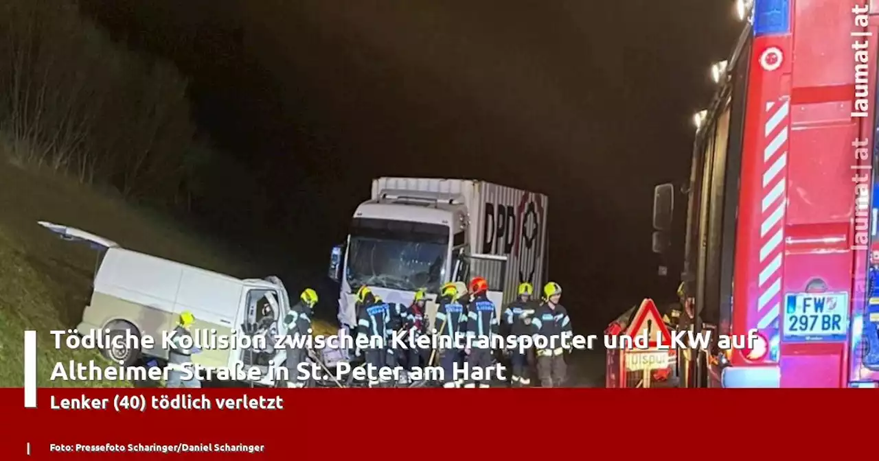 Tödliche Kollision zwischen Kleintransporter und LKW auf Altheimer Straße in St. Peter am Hart | laumat|at