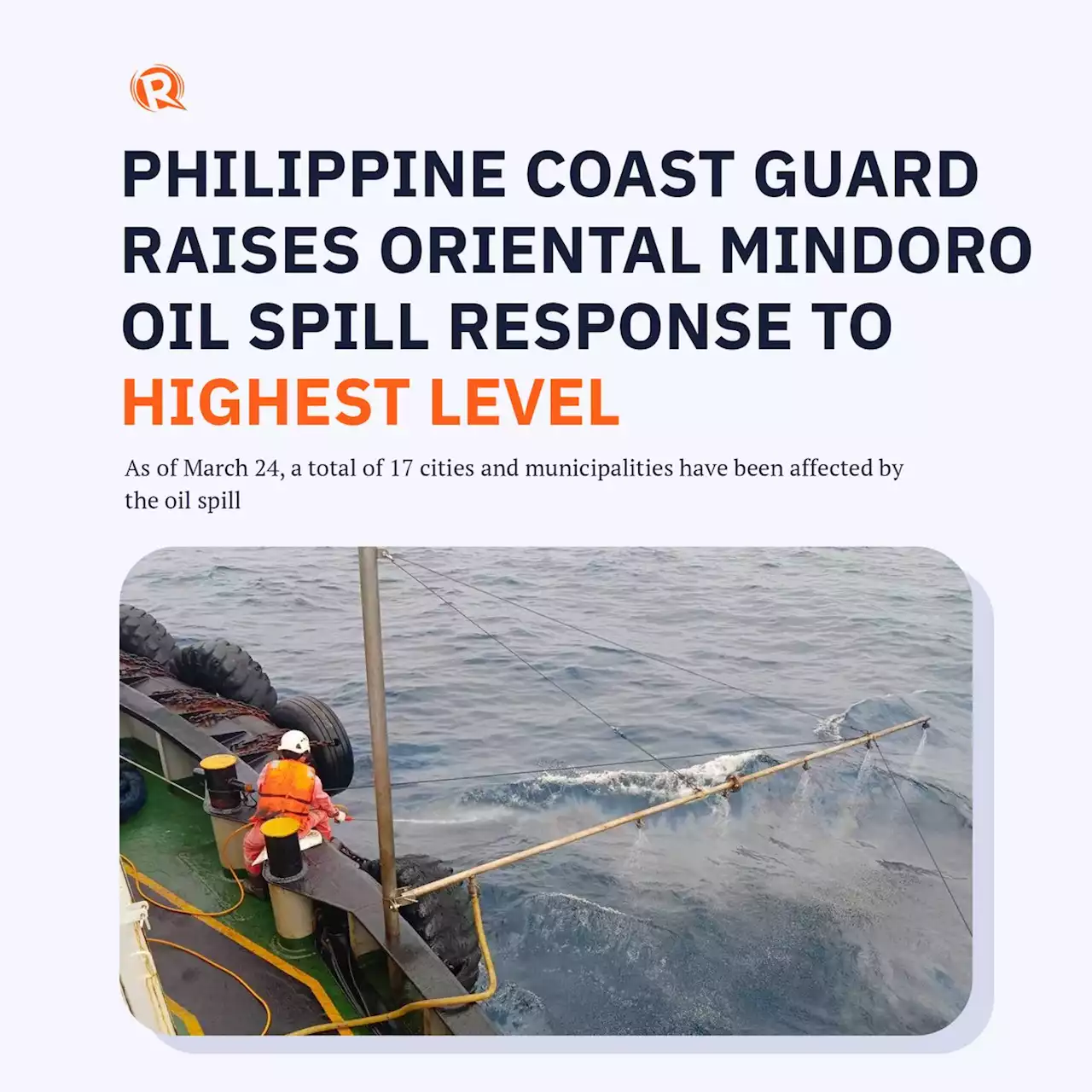 Philippine Coast Guard raises Oriental Mindoro oil spill response to highest level