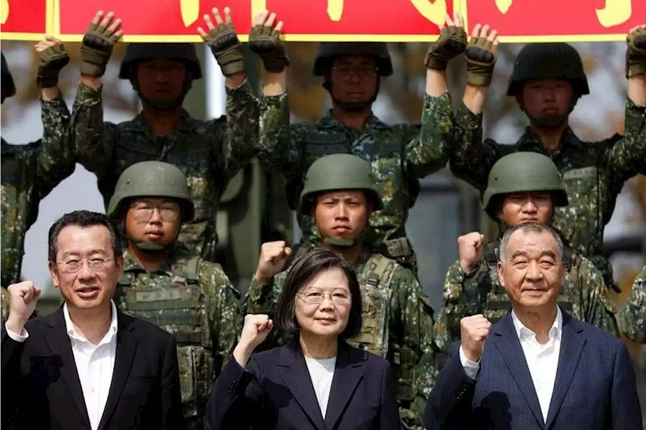 Taiwan President Tsai Ing-wen reviews troops ahead of sensitive US visit