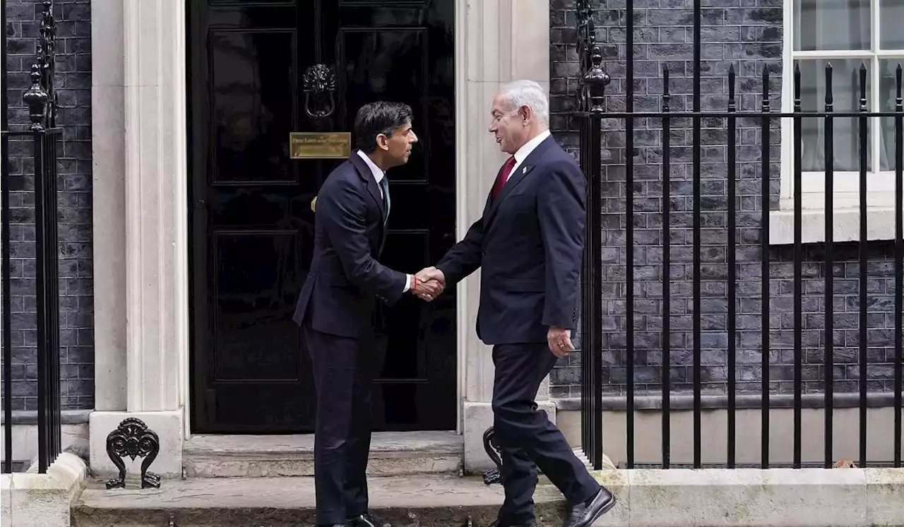 Protesters greet Netanyahu as he meets UK leader in London