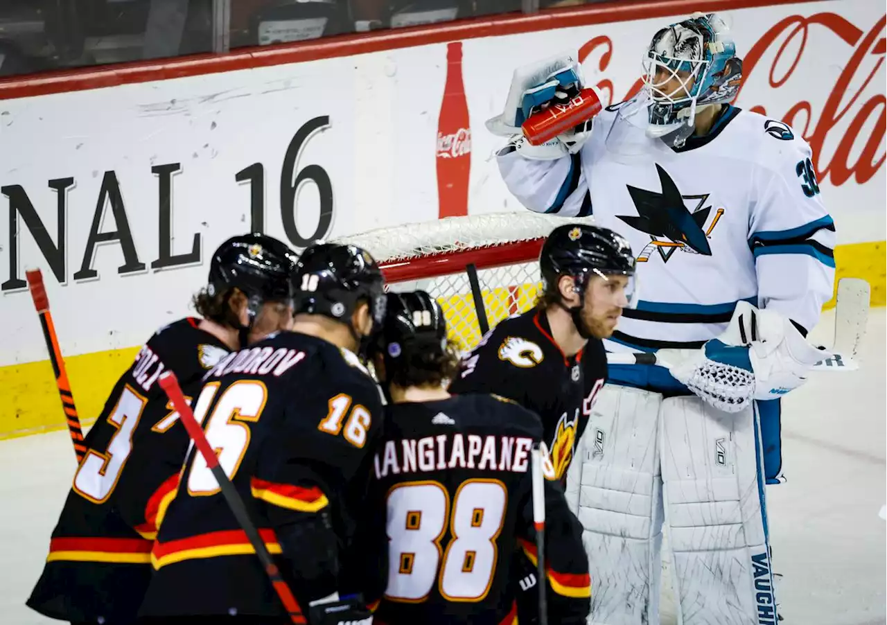 Tyler Toffoli’s two-goal effort leads Calgary Flames in 5-3 win over San Jose Sharks