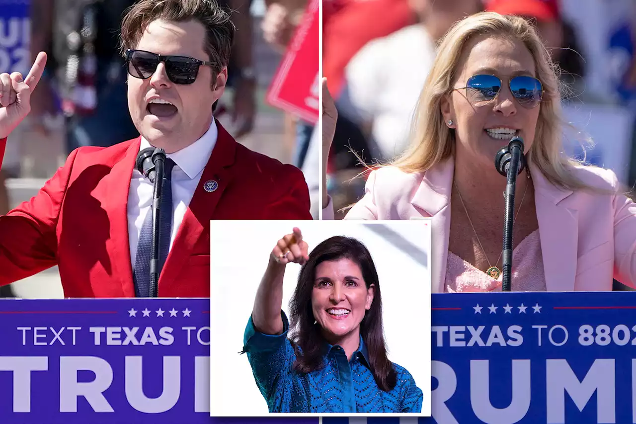 Trump allies Greene, Gaetz blast 2024 hopeful Haley at Texas rally