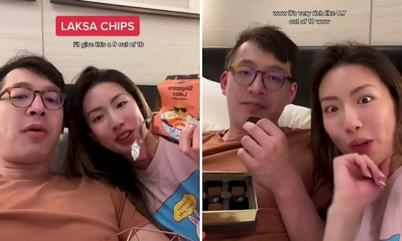 US influencer in S'pore with BF rate laksa potato chips as 9/10, Awfully Chocolate truffles 8.7