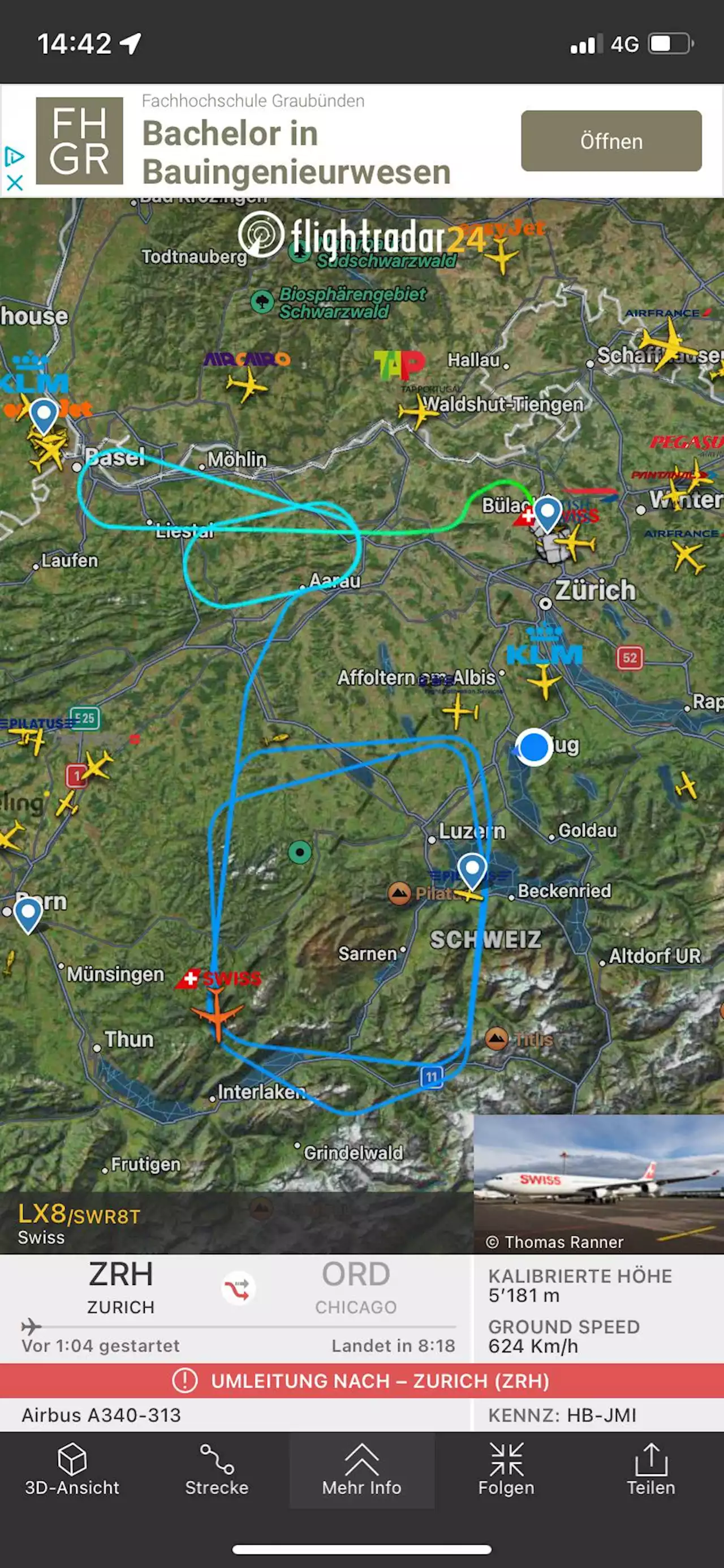 Technische Probleme: Swiss-Airbus muss nach Zürich zurückkehren