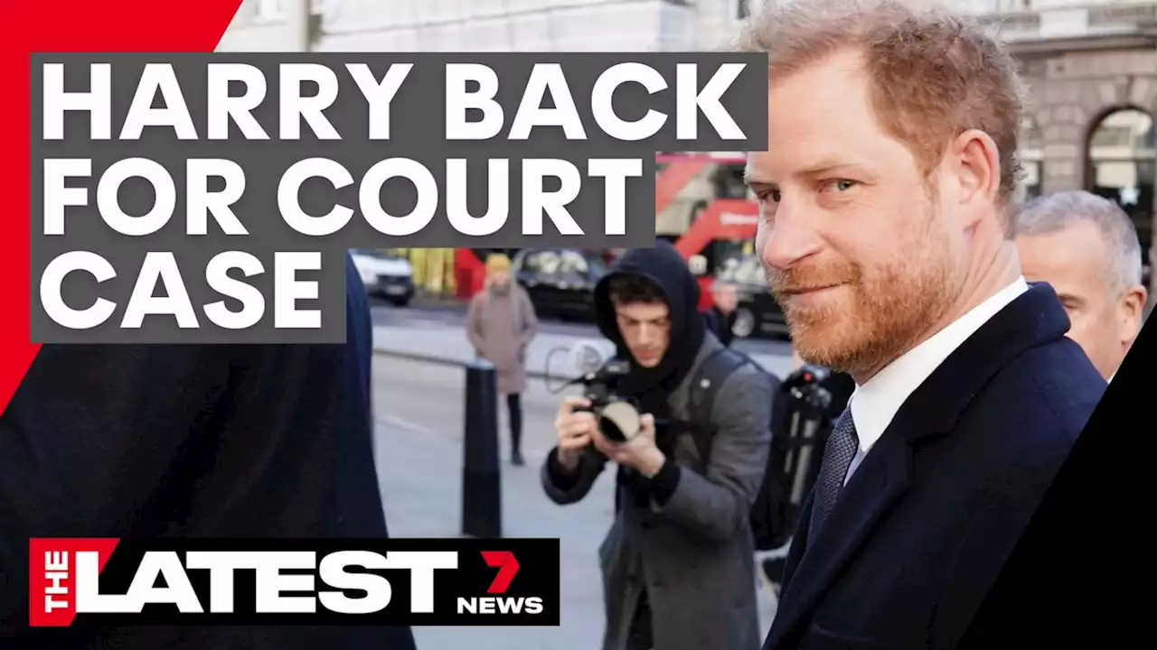 Prince Harry returns to London for newspaper court case | 7NEWS