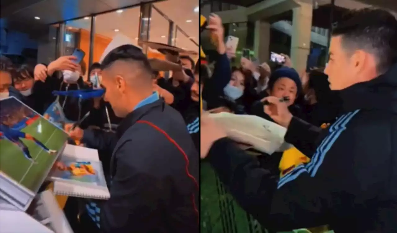 [Video] Falcao y James conquistan Japón: hinchas nipones los reciben entre autógrafos