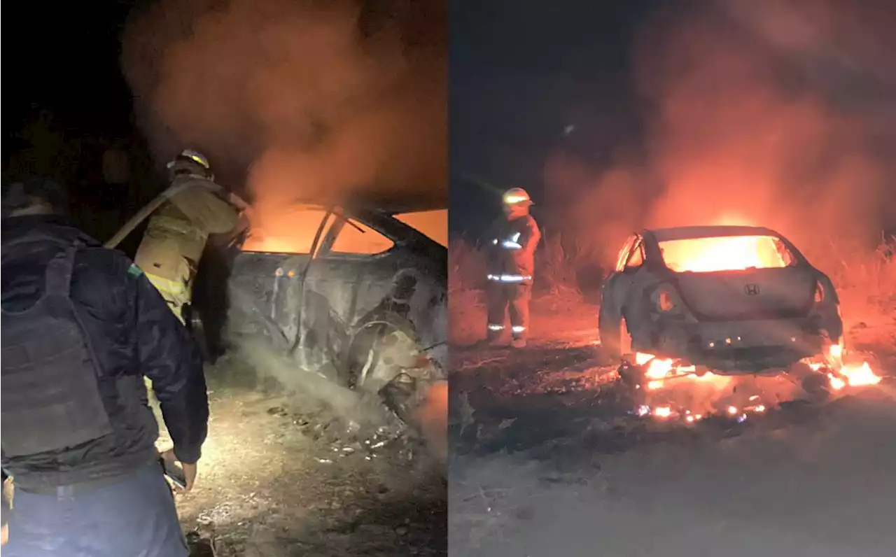 Se incendia vehículo en carretera de San Pedro; fue perdida total